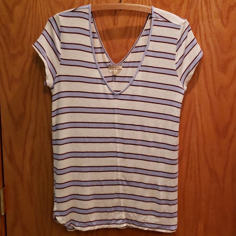 Bordeaux Short Sleeve V-Neck